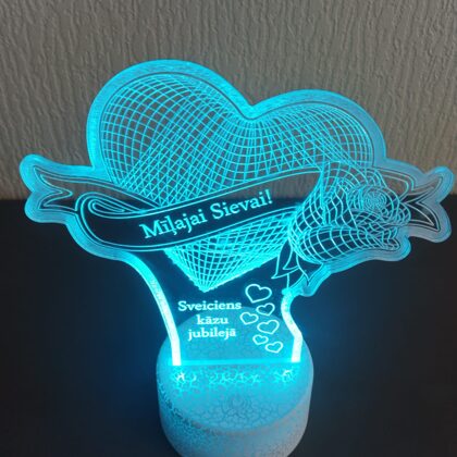 LED izgaismota plāksnīte, personalizēta