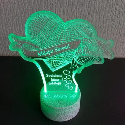 LED izgaismota plāksnīte, personalizēta