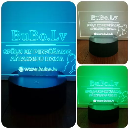 LED izgaismota plāksnīte, personalizēta