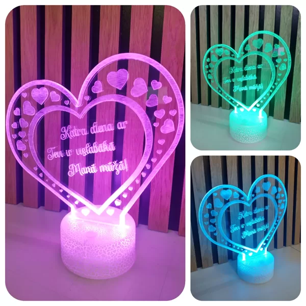 LED izgaismota plāksnīte, personalizēta