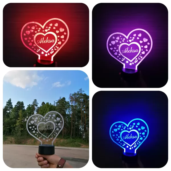 LED izgaismota plāksnīte, personalizēta