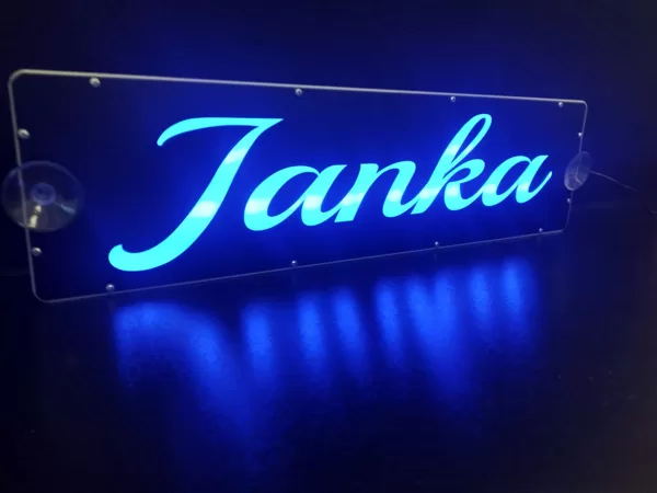 JAUNUMS - Auto LED izgaismota plāksnīte