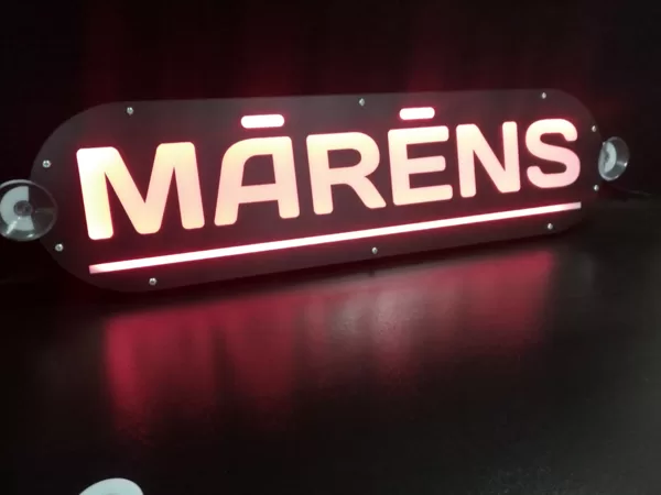 JAUNUMS - Auto LED izgaismota plāksnīte